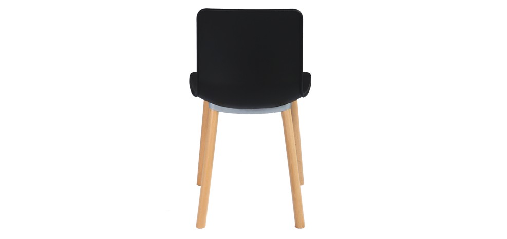 chaise contemporaine noire plastique et bois petit prix