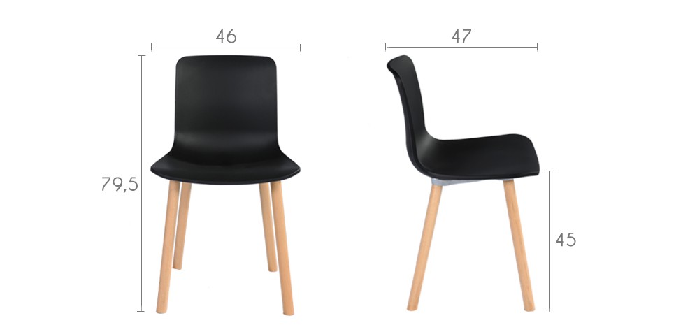 chaise noire plastique bois design prix usine