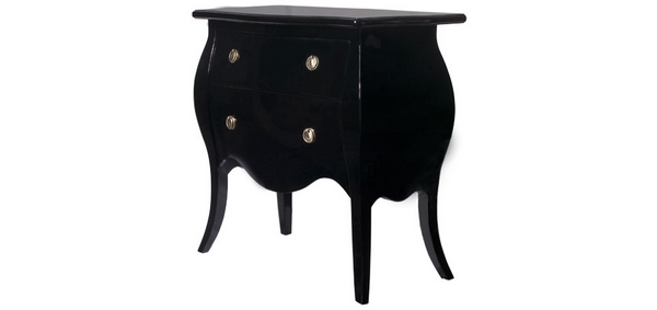 commode laquée noire 