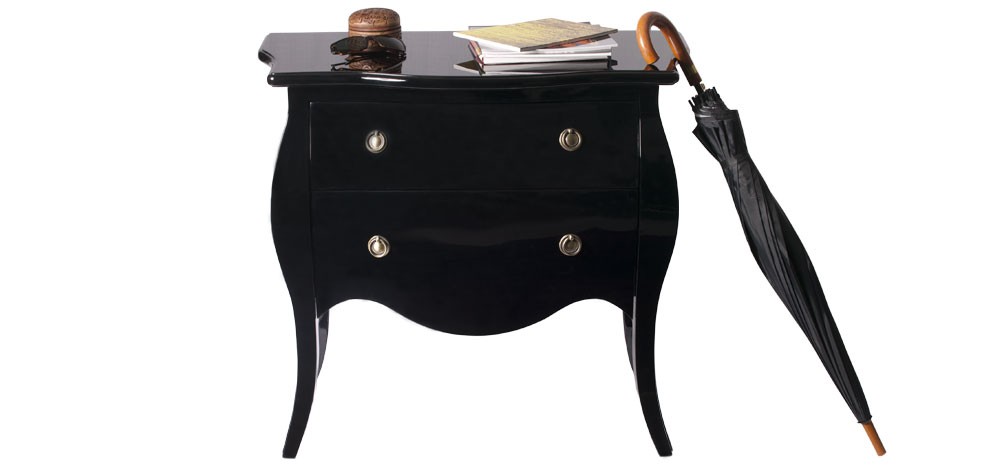 commode laquée noire pas chère