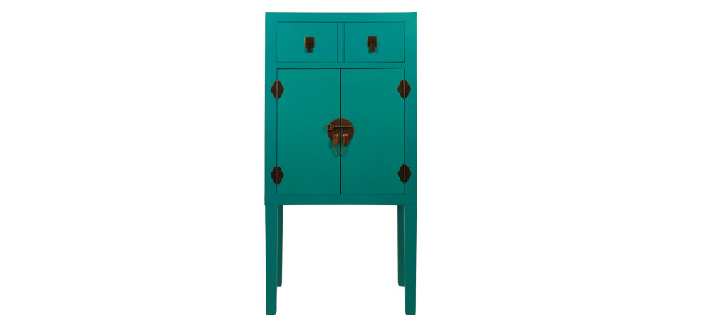 armoire bleue style asiatique