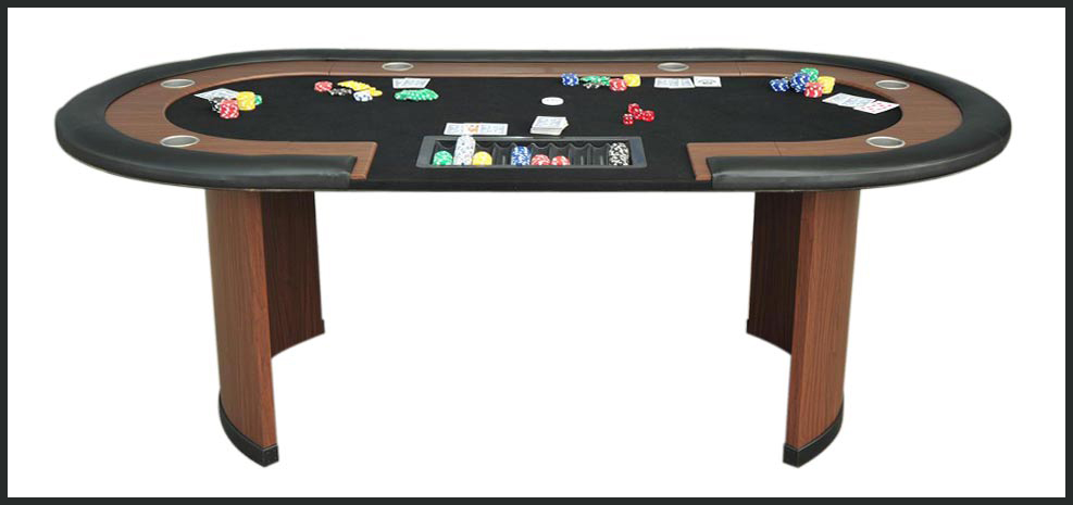 table de poker tapis noir