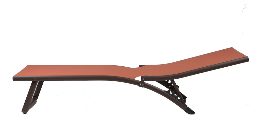 chaise longue terracotta textilène